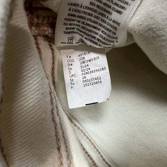 Jessica Simpson Slim Straight Cargo Ankle Jeans Size 26 Trouser High Rise Ecru - Picture 9 of 12